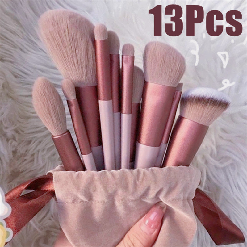 13Pcs Makeup Brush Set Make Up Concealer Brush Blush Powder Brush Eye Shadow Highlighter Foundation Brush Cosmetic Beauty Tools - Wizcoffer