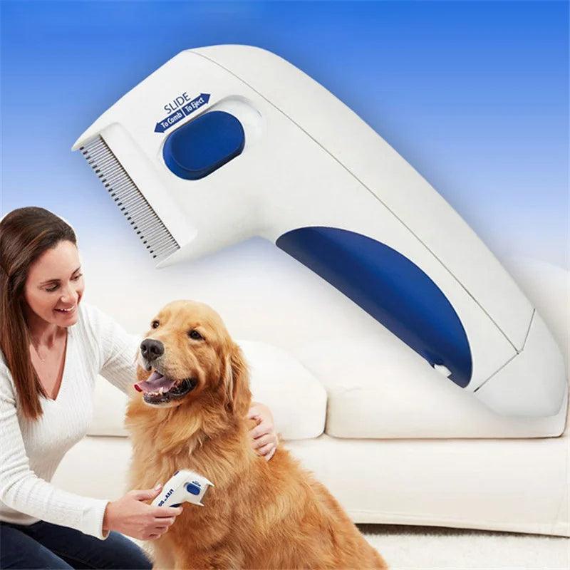 Pet Cat Dog Electric Terminator Brush Anti Removal Kill Lice Cleaner Electric Head Pet Fleas Electronic Lice Comb For Dog - Wizcoffer