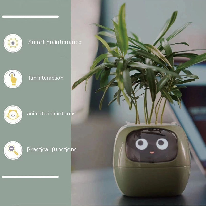 Facial Expression Control Intelligent Ivy Smart Flower Pot - Wizcoffer