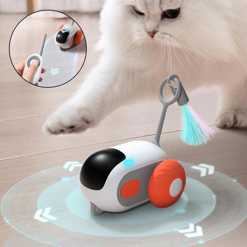 Remote Control Interactive Cat Car Toy USB Charging Chasing Automatic Self-moving Remote Smart Control Car Interactive Cat Toy Pet Products - Wizcoffer