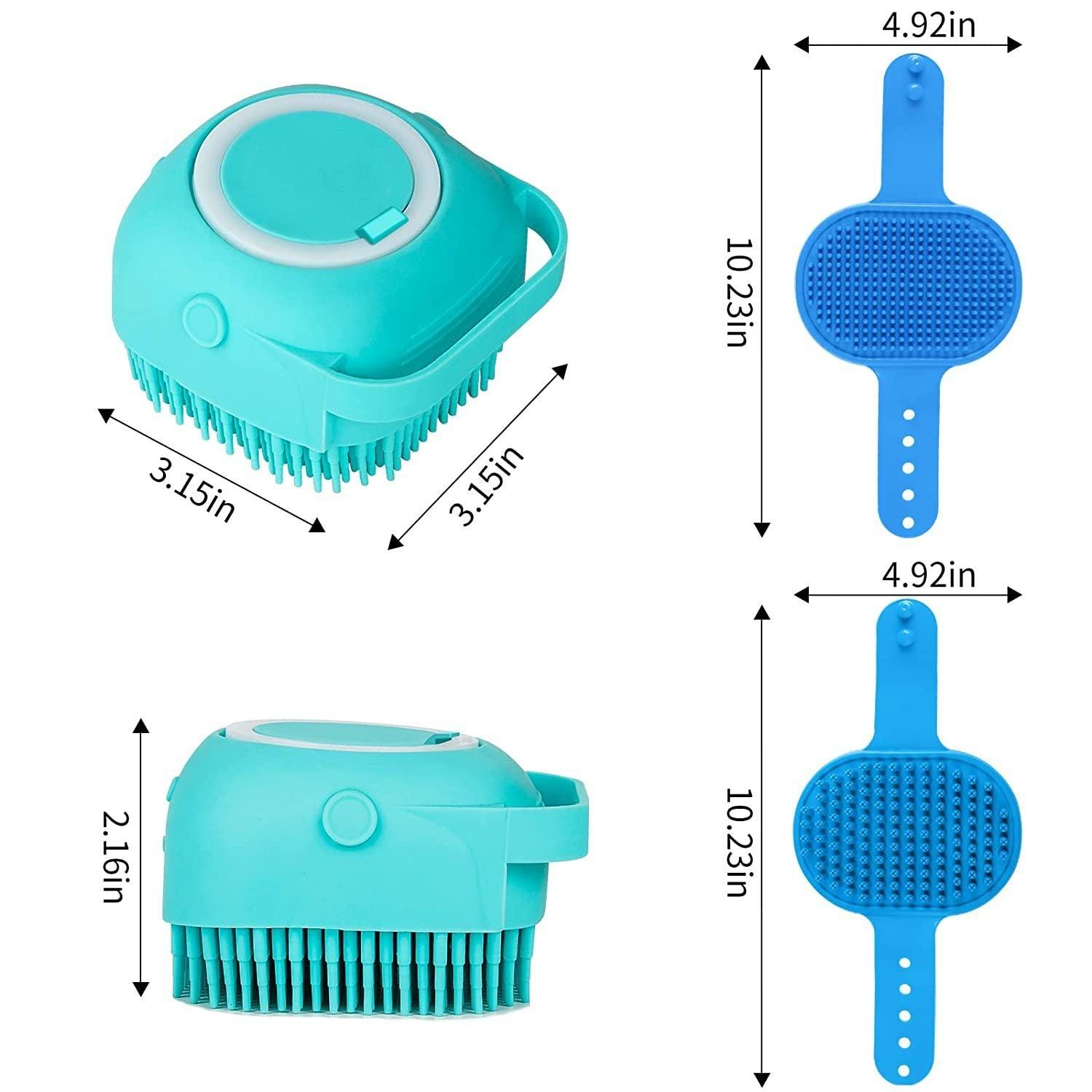 3-piece Set Dog Bath Brush Shampoo Brush Massage Brush With Adjustable - Wizcoffer