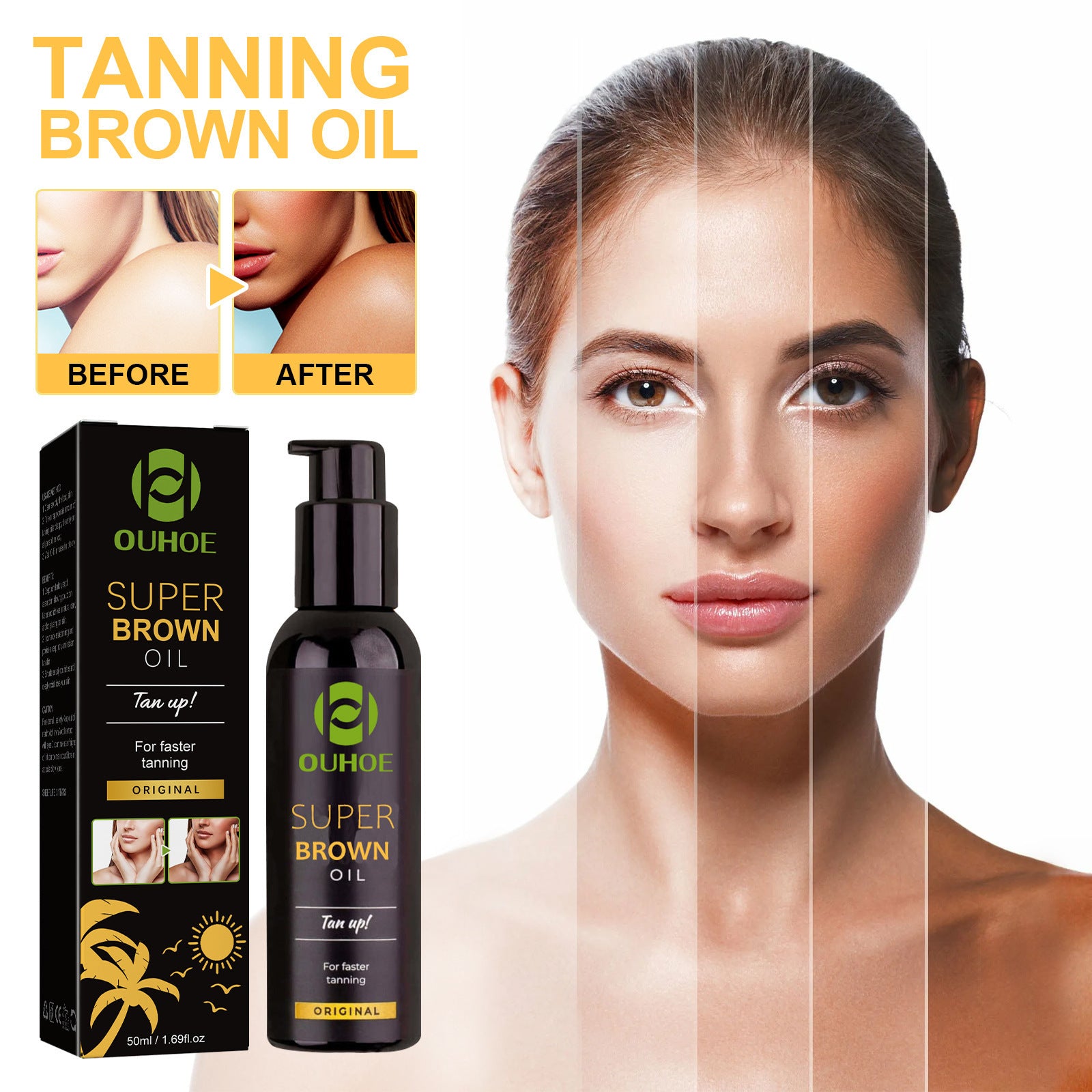 Summer Seaside Sun-aid Dark Brown Bronze Body Self-tanning Oil Moisturizing Skin Moisturizing - Wizcoffer