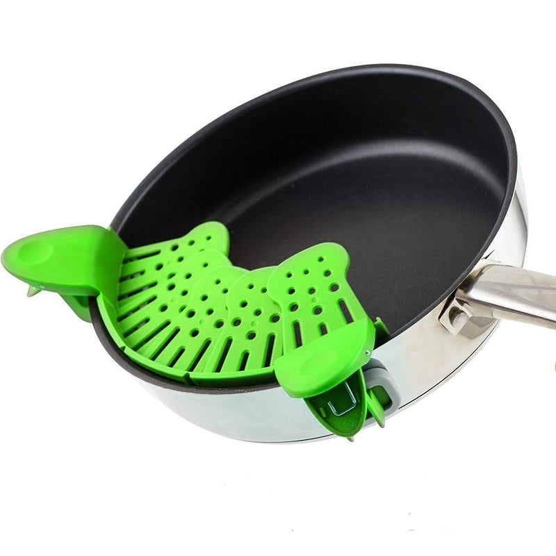 Universal Silicone Clip-on Pan Pot Strainer Anti-spill Pasta Pot Strainer Food Grade Rice Fruit Colander Strainer Kitchen Gadgets - Wizcoffer