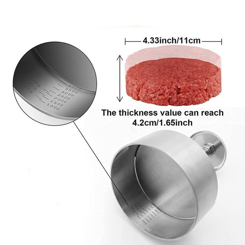 Stainless Steel Patties Mould Burger Meat Press Kitchen Gadgets - Wizcoffer