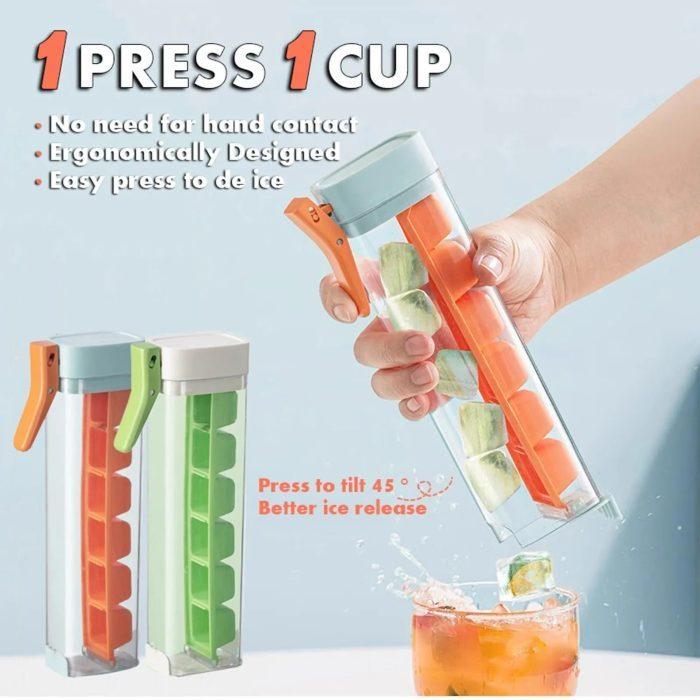 Ice Cube Mold Household Ice Maker Food Grade Press Ice Tray Ice Cube Maker Ice Tray Mold With Storage Box Kitchen Gadget - Wizcoffer