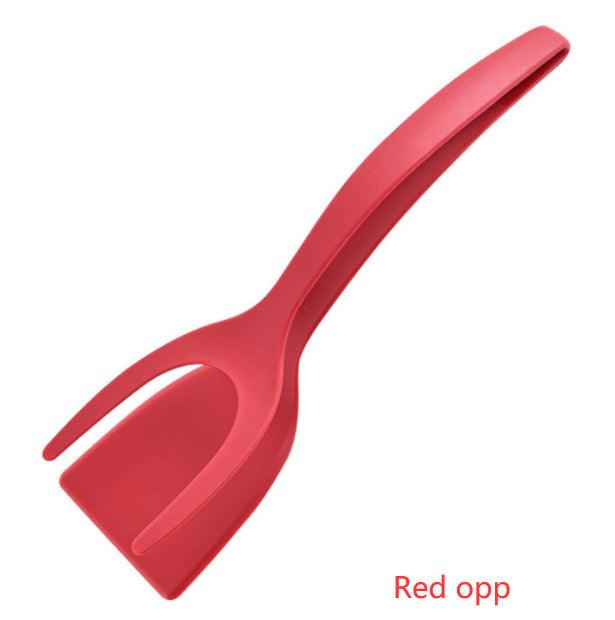 2 In 1 Grip And Flip Tongs Egg Spatula Tongs Clamp Pancake Fried Egg French Toast Omelet Overturned Kitchen Accessories - Wizcoffer