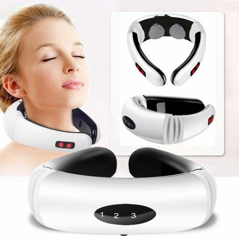 Electric neck massager with far infrared thermal pain relief tool for health care, for health care intelligent neck and back massager - Wizcoffer