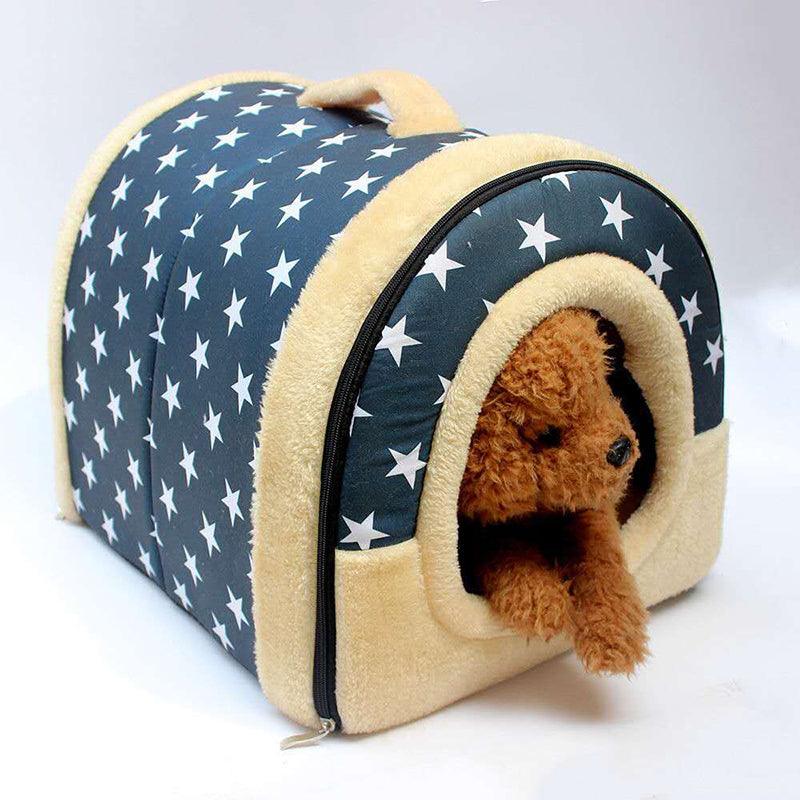 Pet Teddy Dog Cat Tent Foldable Four Seasons Universal Washable - Wizcoffer