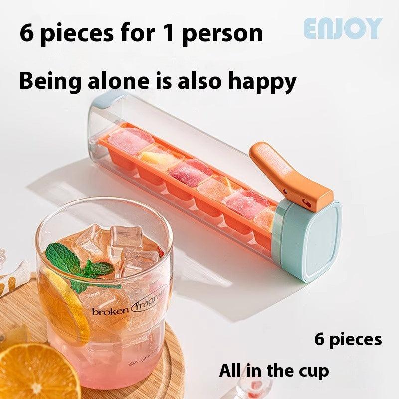 Ice Cube Mold Household Ice Maker Food Grade Press Ice Tray Ice Cube Maker Ice Tray Mold With Storage Box Kitchen Gadget - Wizcoffer