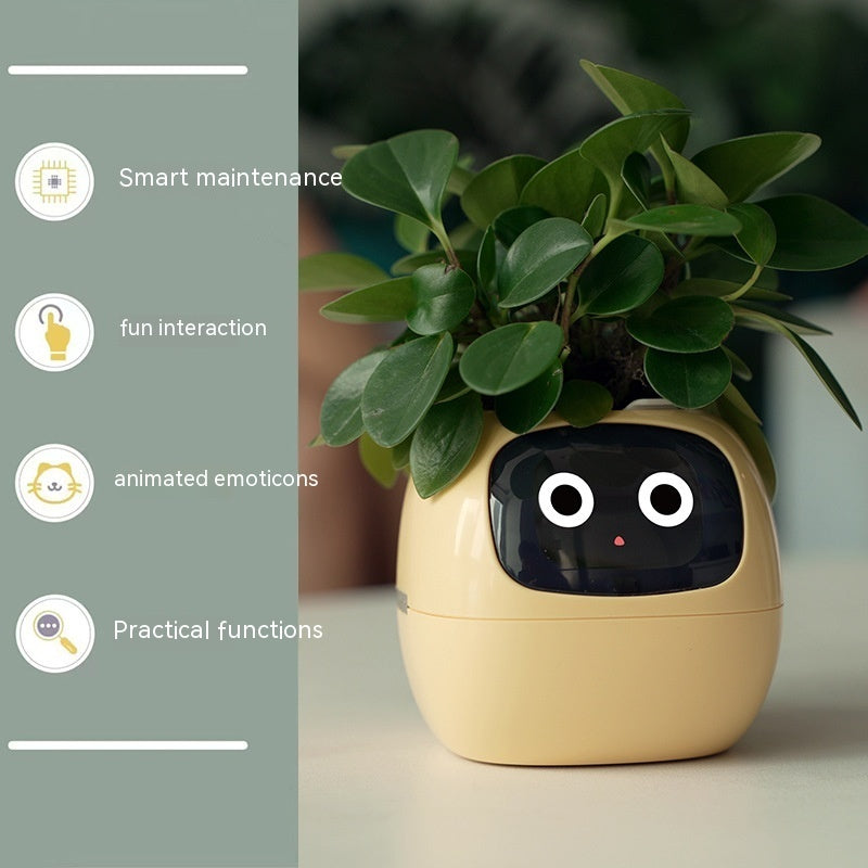 Facial Expression Control Intelligent Ivy Smart Flower Pot - Wizcoffer